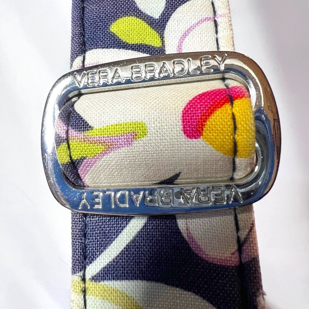Vera Bradley-Retired Print-Floral-Navy Blue/Pink/Yellow Mix-Medium-Pockets-Cloth - Picture 7 of 16